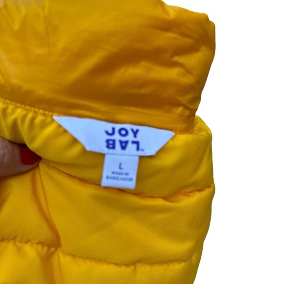Joy Lab Puffer Vest Yellow High Neck Full Zip Women's Size L - Picture 5 of 9